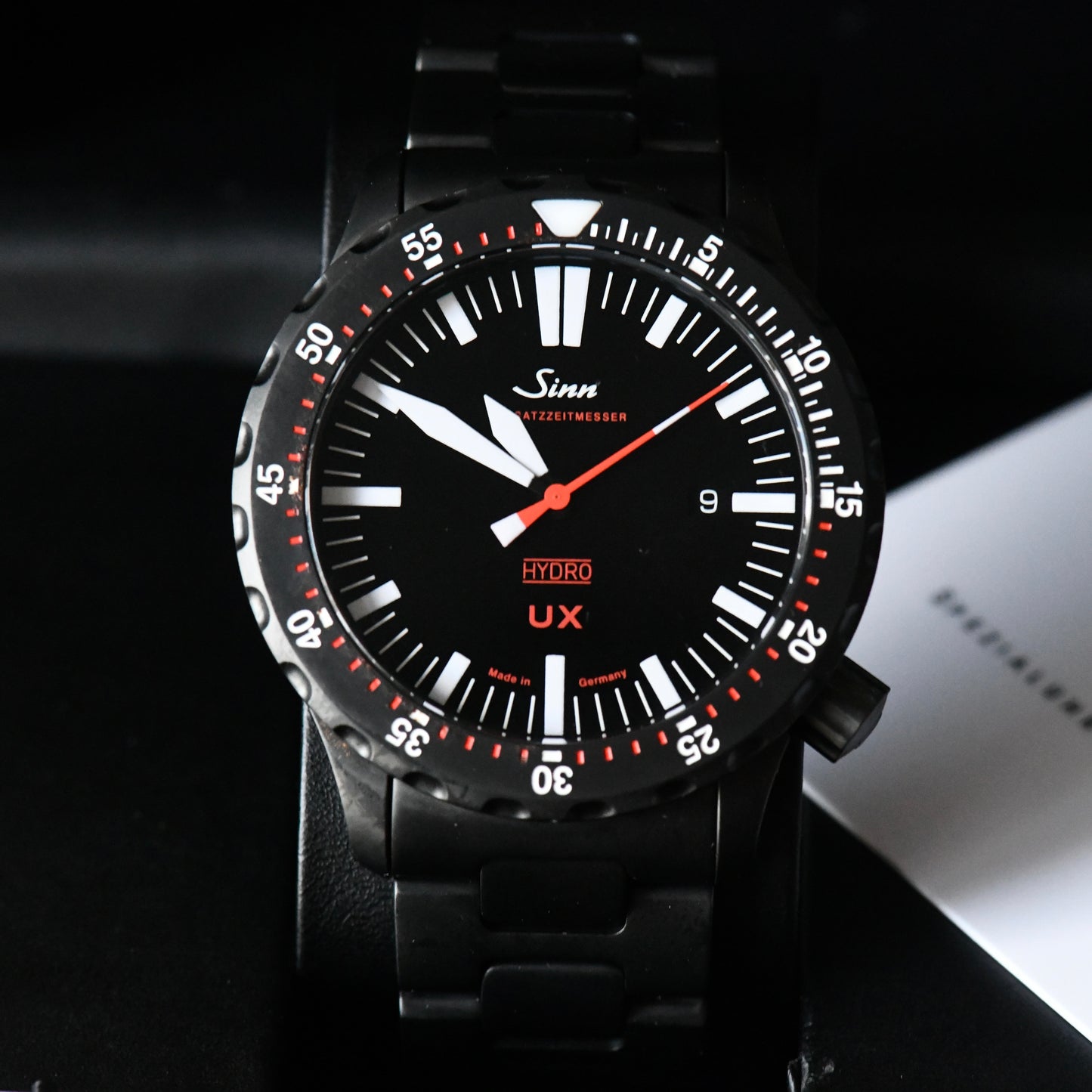 Sinn UX EZM 2B Hydro 5000m Dive Watch Black Tegimented 2023 Mint Boxed & Papers