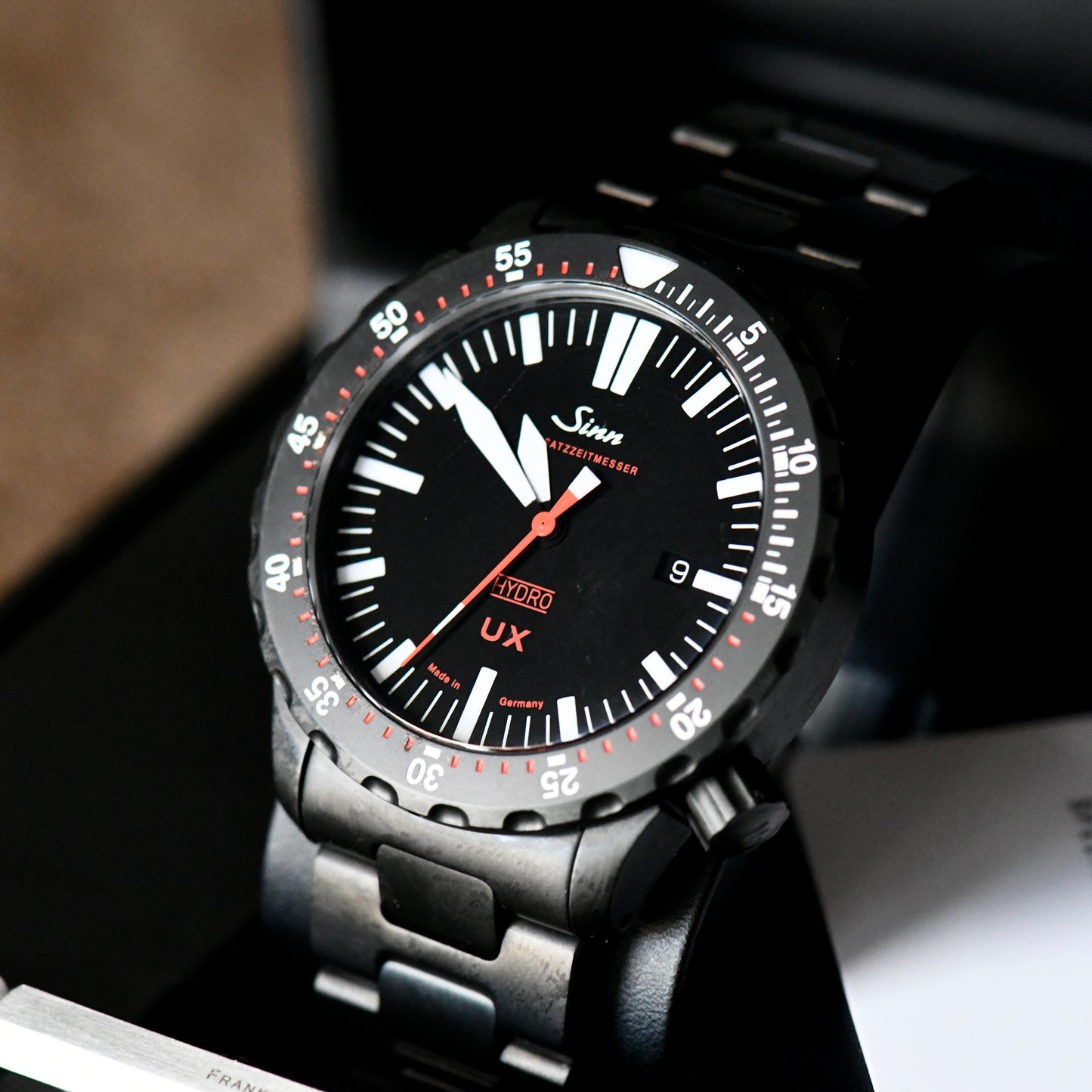 Sinn UX EZM 2B Hydro 5000m Dive Watch Black Tegimented 2023 Mint Boxed & Papers
