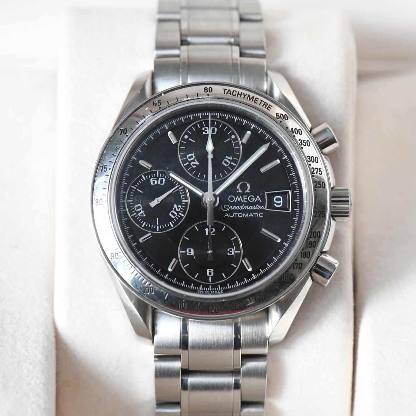 Omega Speedmaster Date Black Dial 1999 Chronograph Watch 3513.50 Boxed & Papers