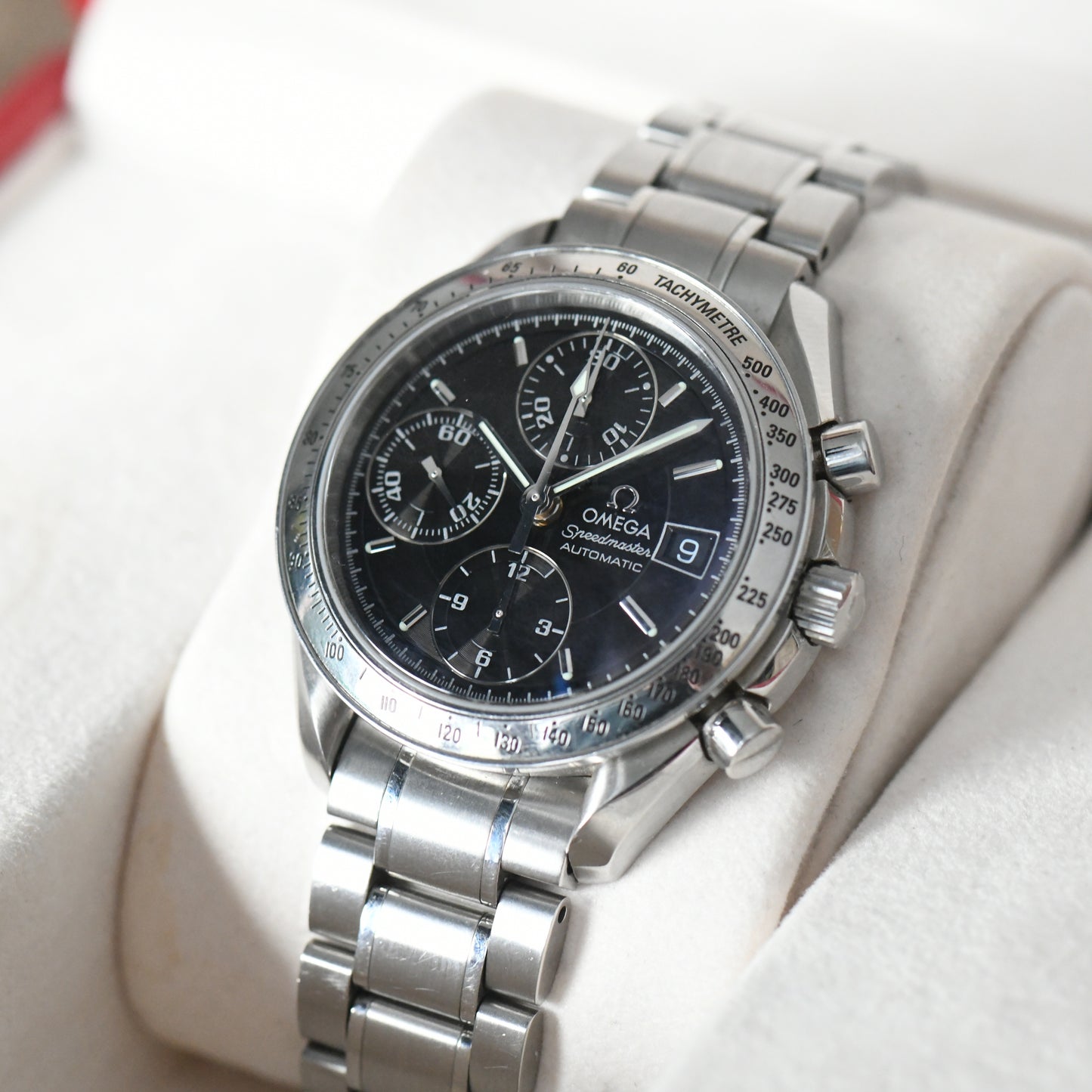 Omega Speedmaster Date Black Dial 1999 Chronograph Watch 3513.50 Boxed & Papers