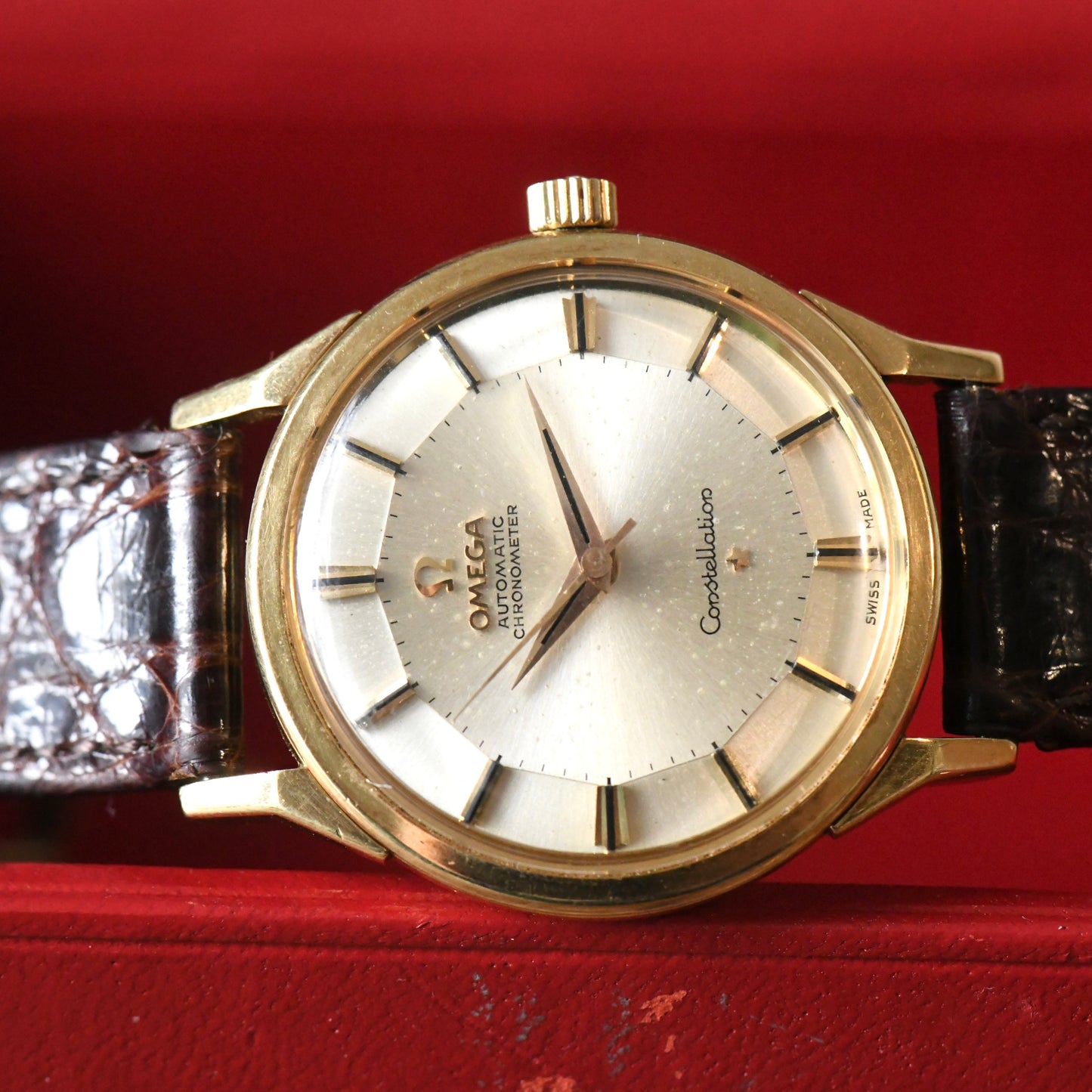 Omega Constellation 18k Solid Gold Pie Pan - Dog Leg - 18ct - 1962 - Men's Watch