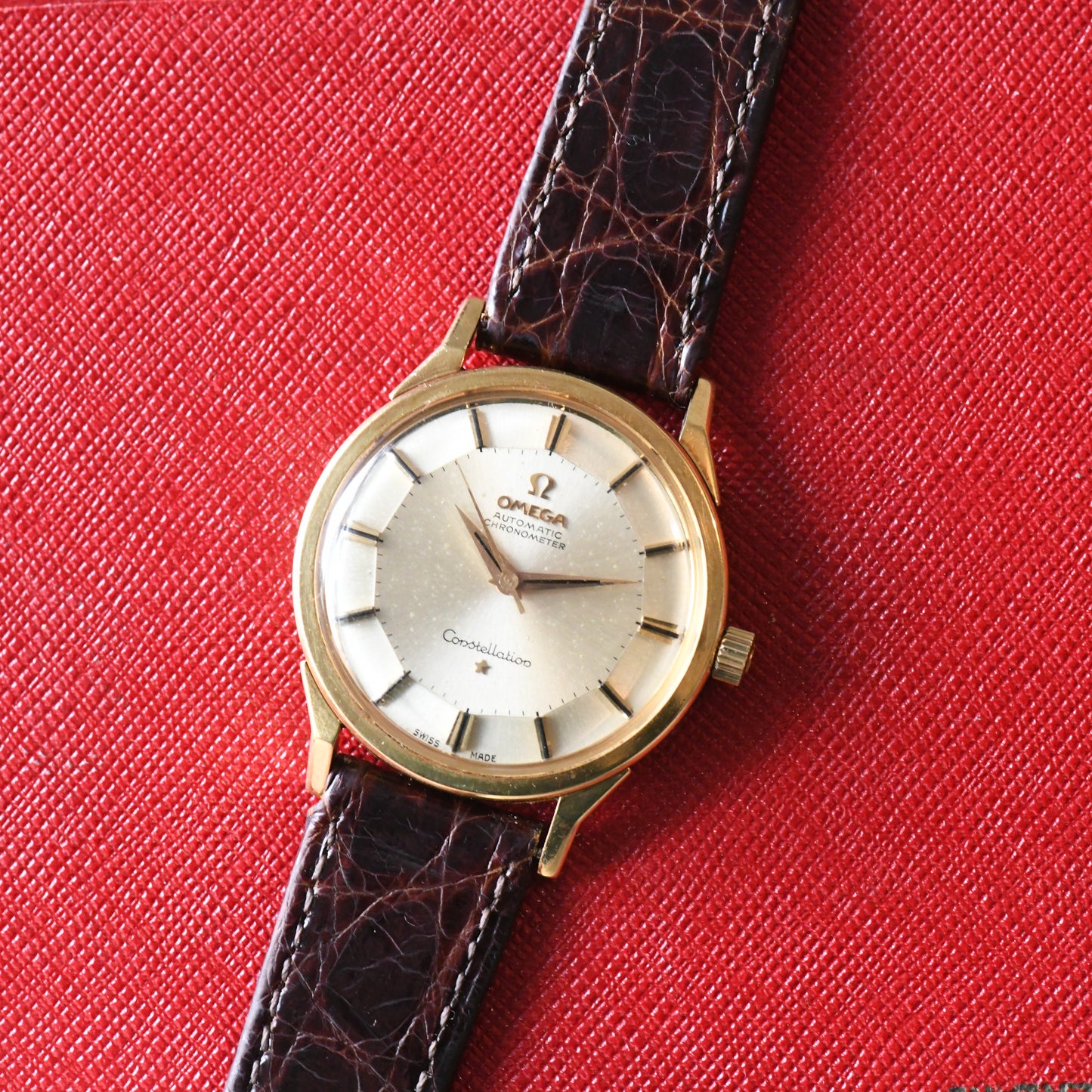 Omega Constellation 18k Solid Gold Pie Pan - Dog Leg - 18ct - 1962 - Men's Watch