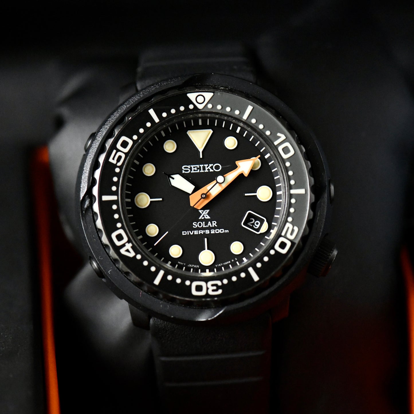 Seiko Tuna Black Series Limited Edition Solar Prospex Dive SNE577P1 Box & Papers