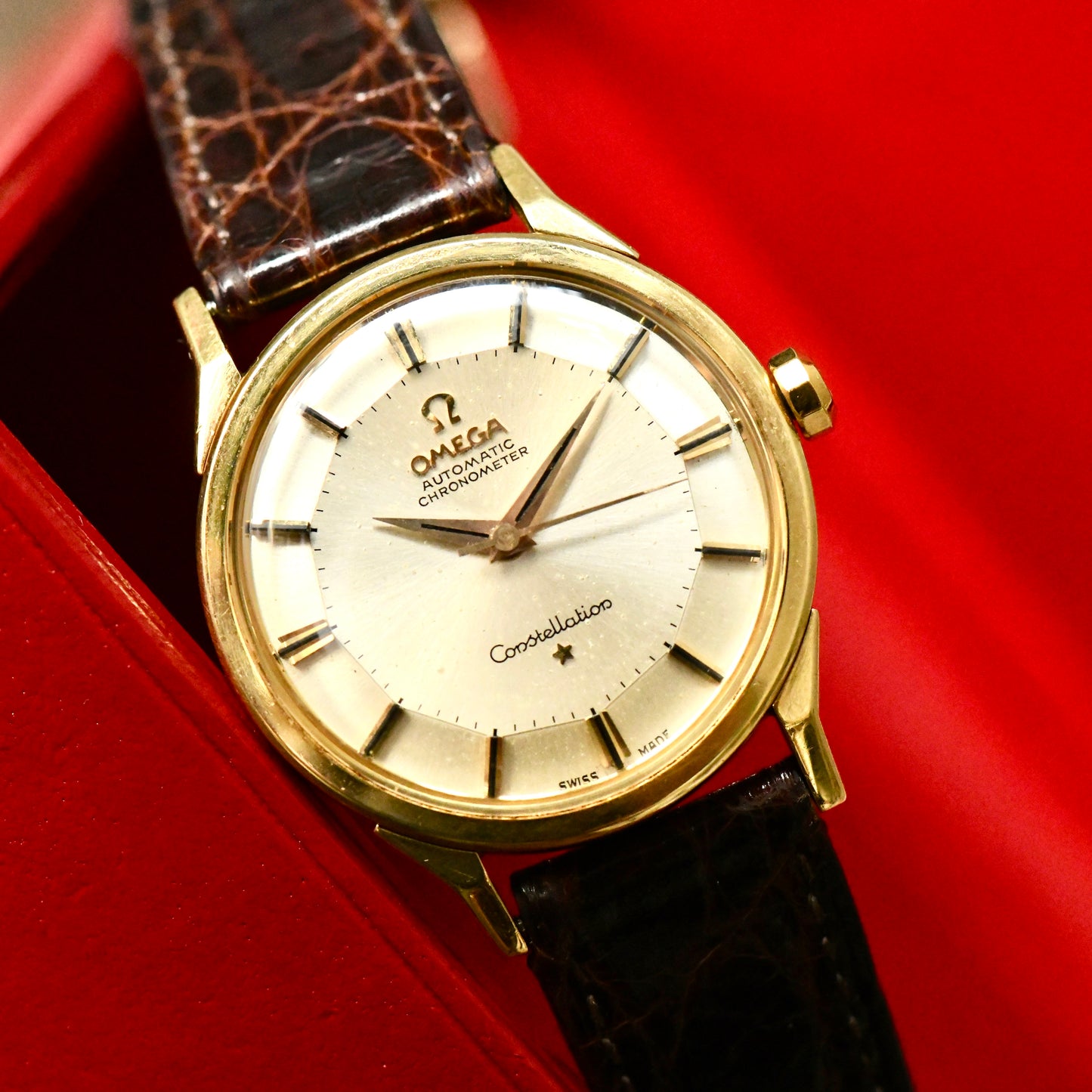 Omega Constellation 18k Solid Gold Pie Pan - Dog Leg - 18ct - 1962 - Men's Watch