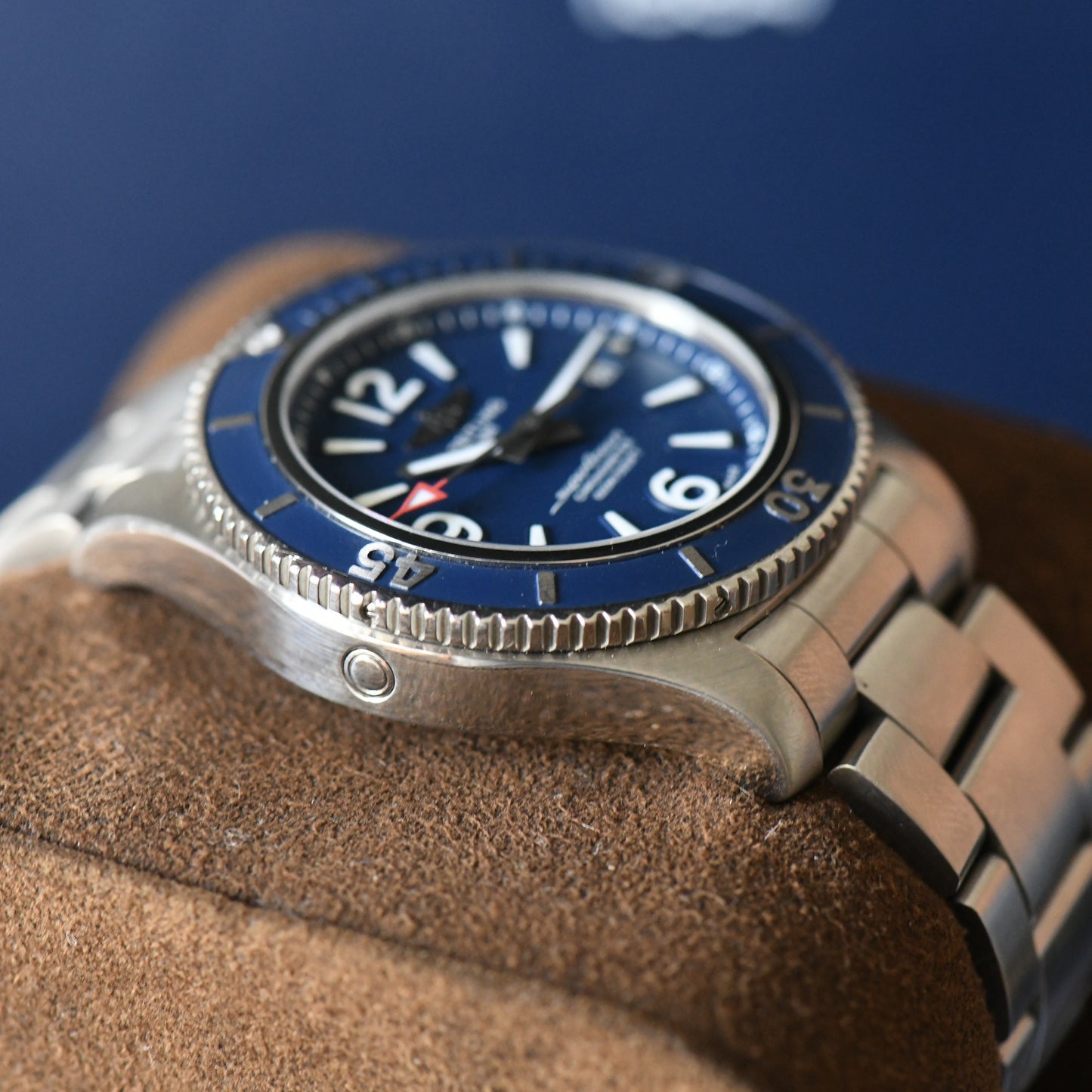 Breitling Superocean II 44 Blue Dial Dive Watch 1000m 2019 Full Set 2024 Service