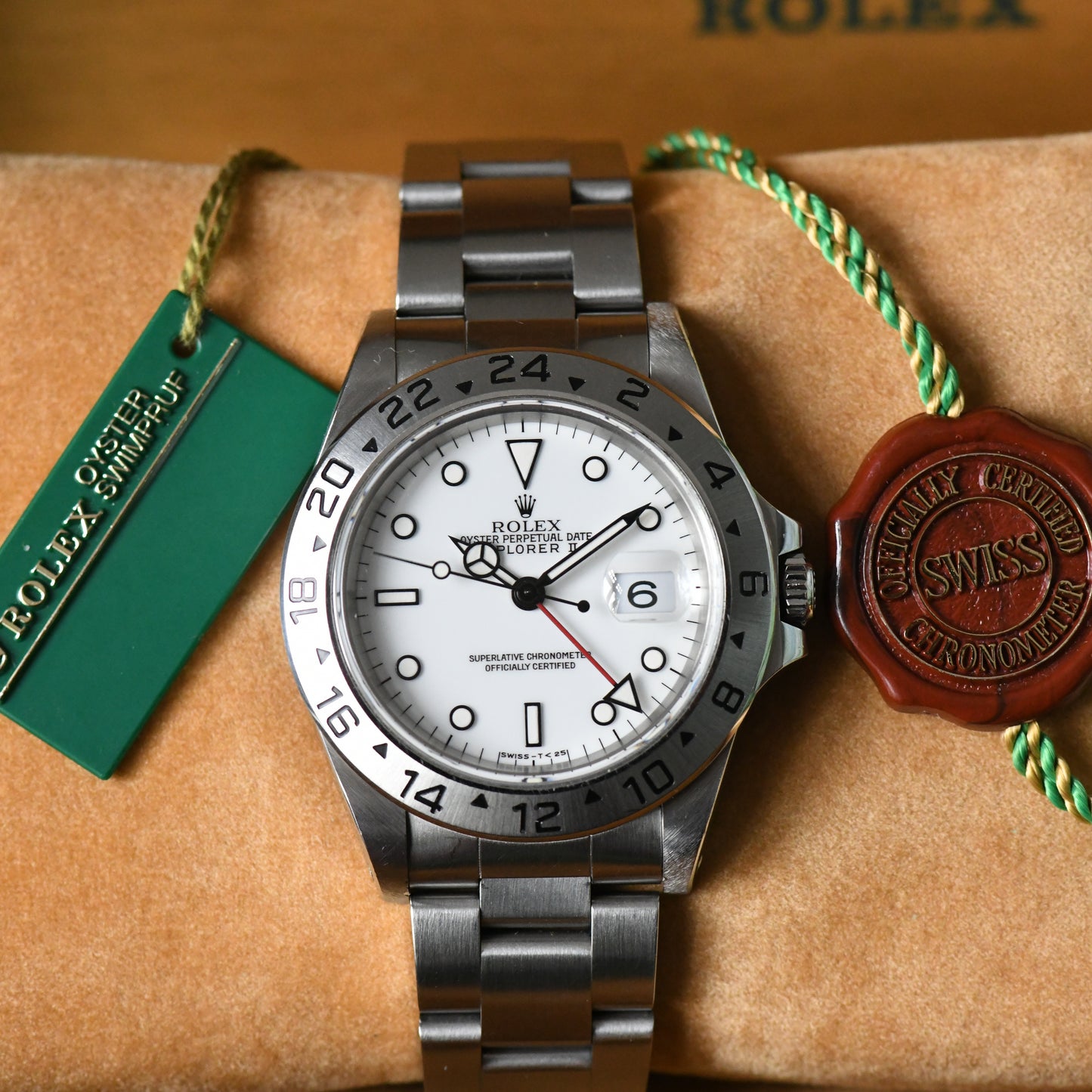 Rolex Explorer II Polar White Dial Oyster U Serial 1998 16570 - Boxed Set