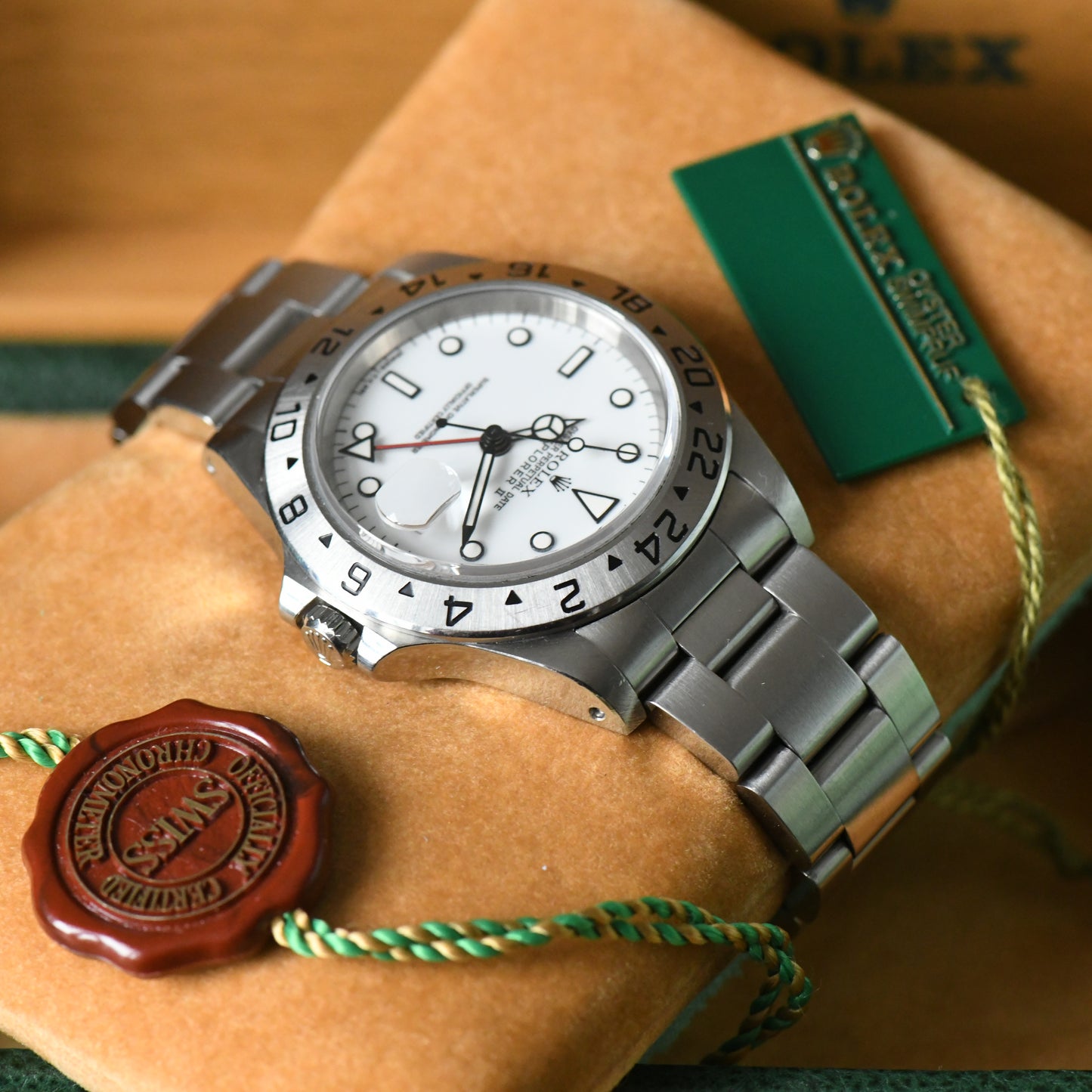 Rolex Explorer II Polar White Dial Oyster U Serial 1998 16570 - Boxed Set