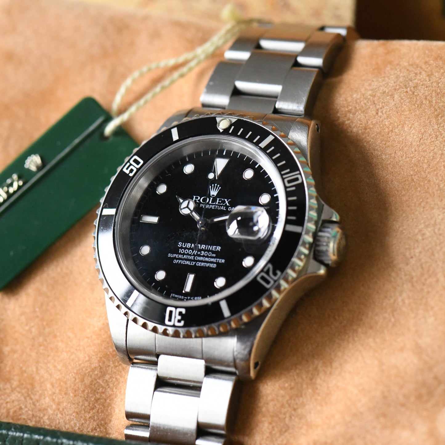 Rolex Submariner Date 16610 Oyster Perpetual 1991 X Serial Dive Watch Boxed Set