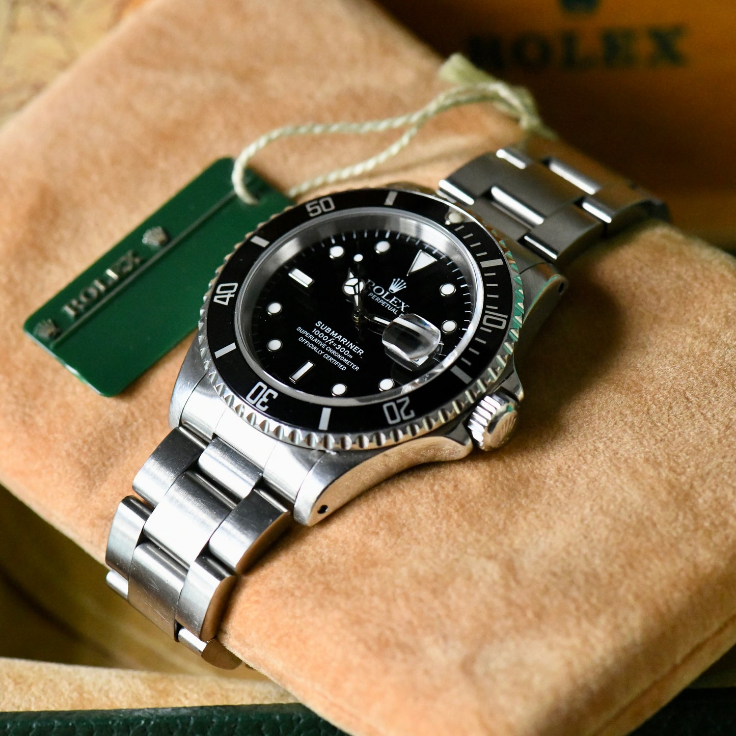Rolex Submariner Date 16610 Oyster Perpetual 1991 X Serial Dive Watch Boxed Set