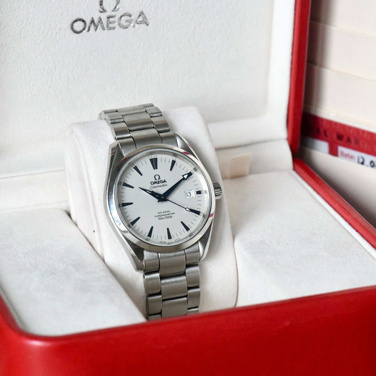 Omega Seamaster Aqua Terra White Dial Blue Hands - 2503.33 - Full Set B&P