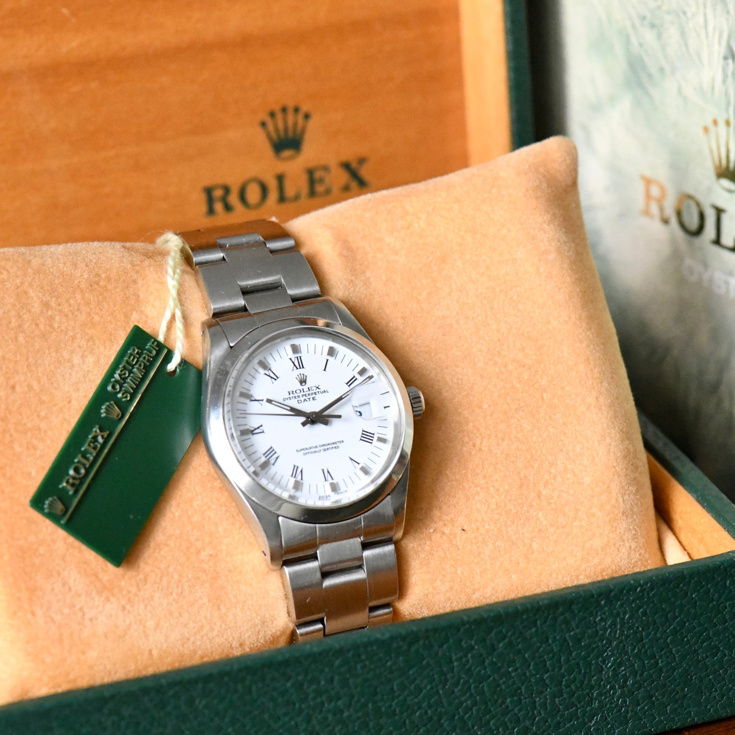 Rolex Oyster Perpetual Date 15000 - White Dial - Roman Numerals - 1982 - Boxed