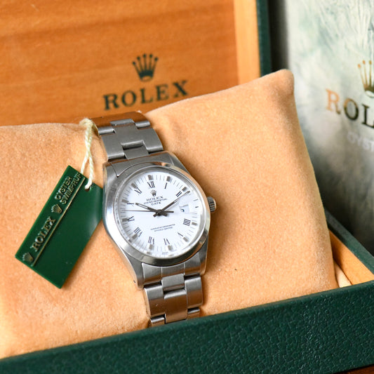 Rolex Oyster Perpetual Date 15000 - White Dial - Roman Numerals - 1982 - Boxed