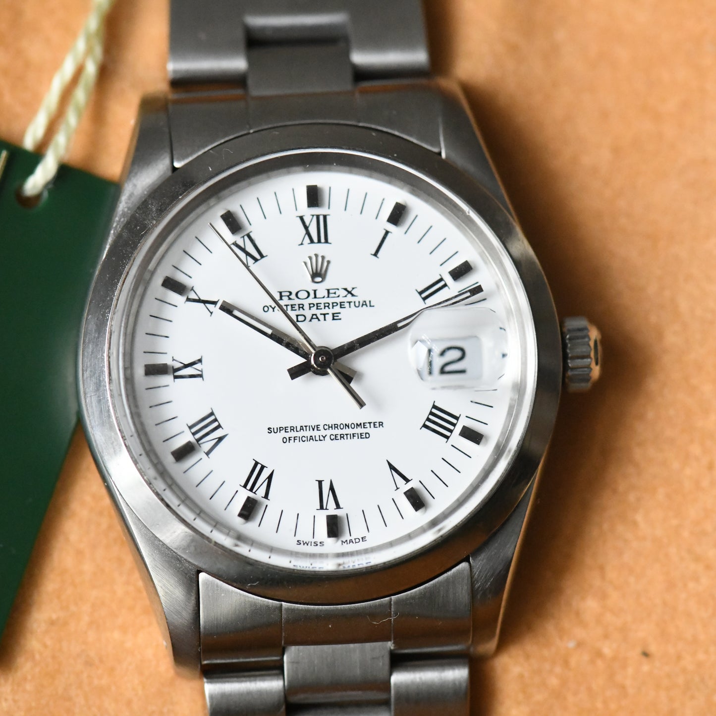 Rolex Oyster Perpetual Date 15000 - White Dial - Roman Numerals - 1982 - Boxed