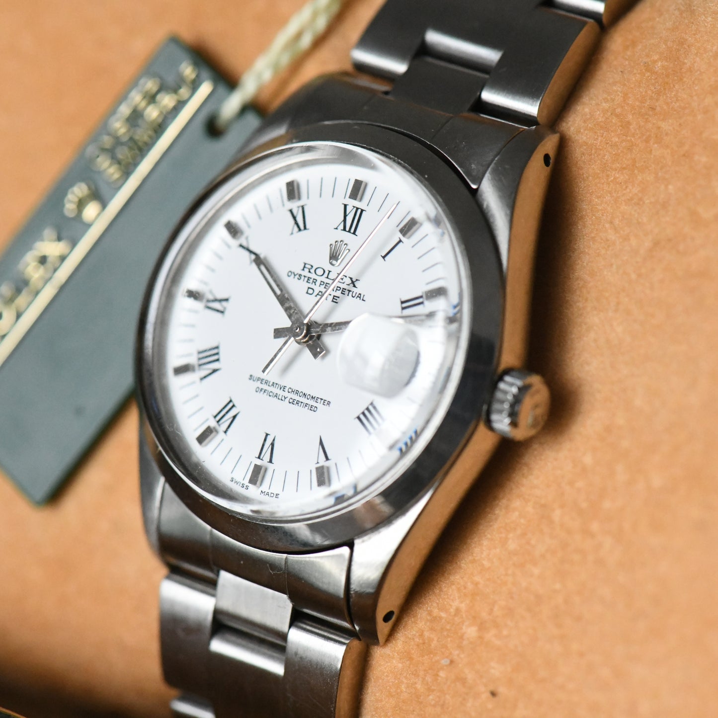 Rolex Oyster Perpetual Date 15000 - White Dial - Roman Numerals - 1982 - Boxed
