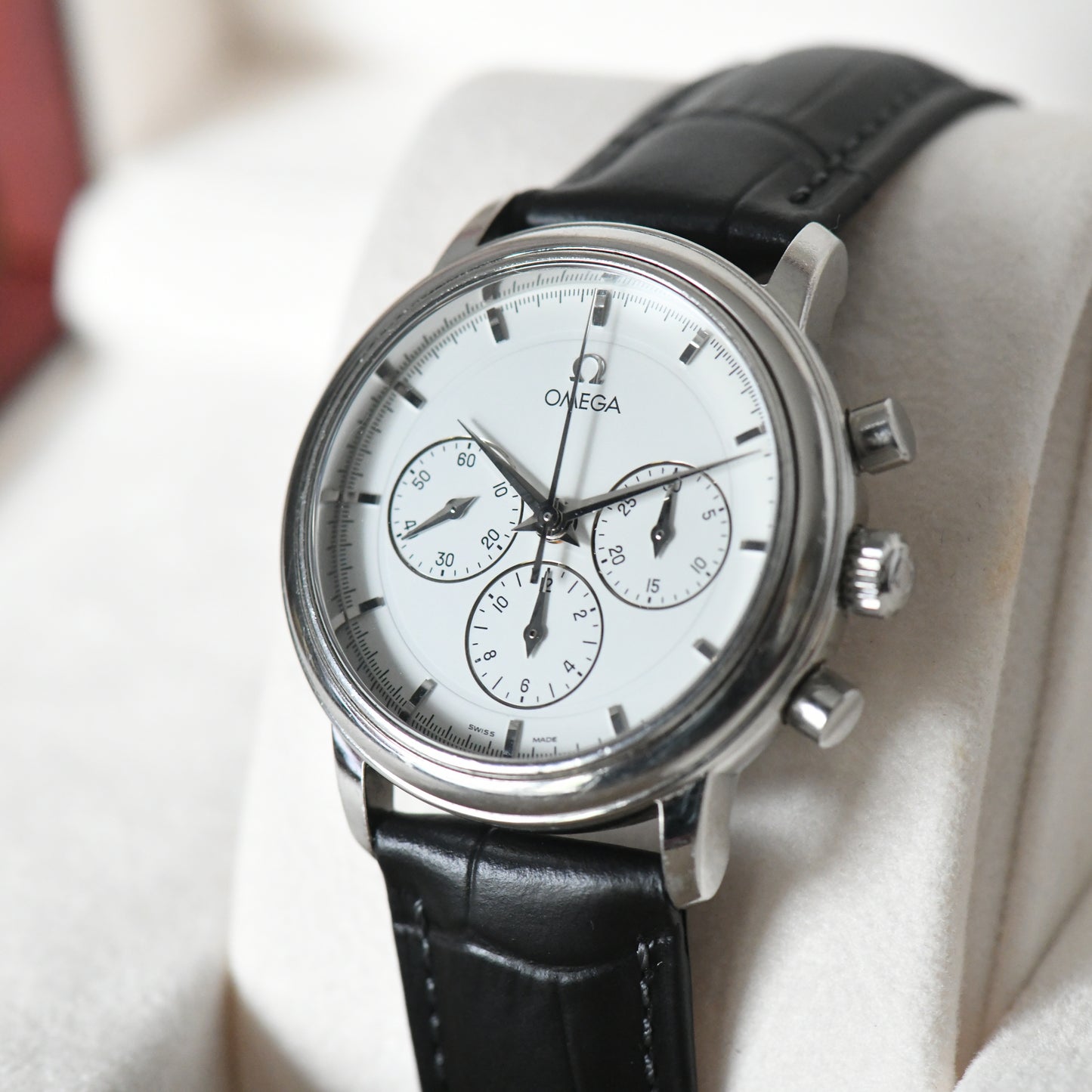 Omega DeVille Prestige Chronograph White Dial 36mm Manual Wind - Cal 861 - Boxed