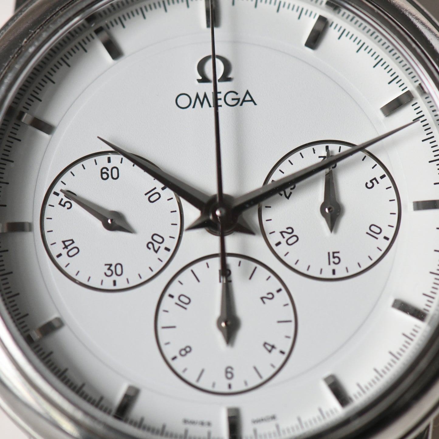 Omega DeVille Prestige Chronograph White Dial 36mm Manual Wind - Cal 861 - Boxed