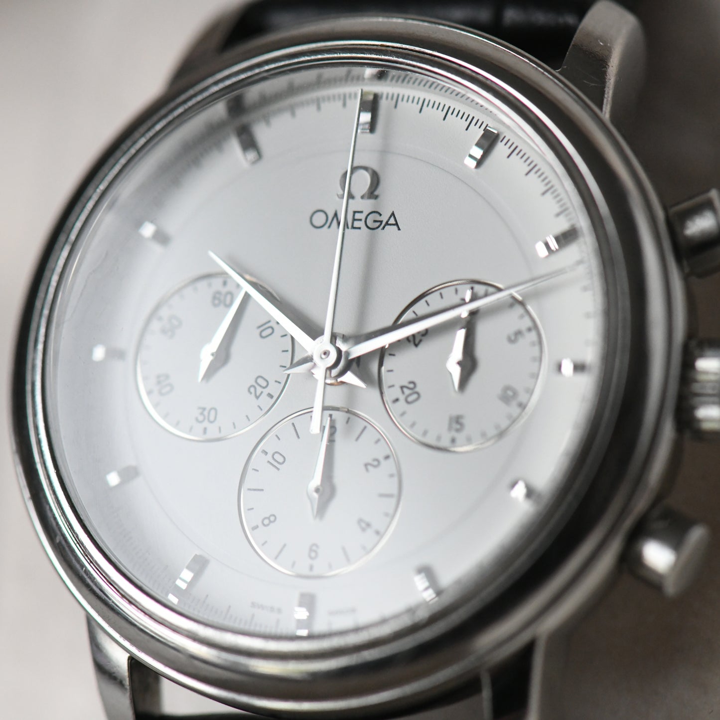 Omega DeVille Prestige Chronograph White Dial 36mm Manual Wind - Cal 861 - Boxed