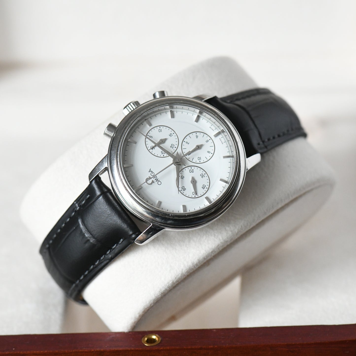 Omega DeVille Prestige Chronograph White Dial 36mm Manual Wind - Cal 861 - Boxed