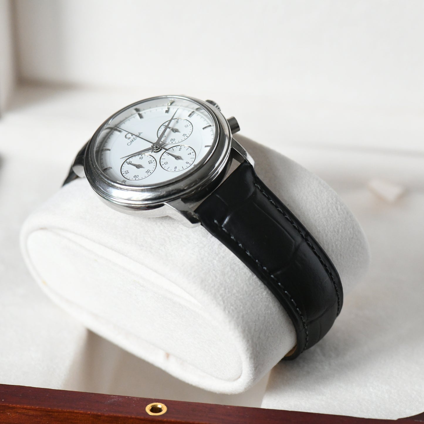 Omega DeVille Prestige Chronograph White Dial 36mm Manual Wind - Cal 861 - Boxed