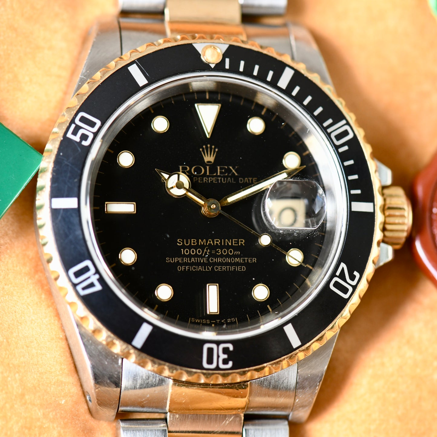 Rolex Submariner Date 16613 Bi Metal 18K Gold & Steel 1997 Box & Papers Full Set
