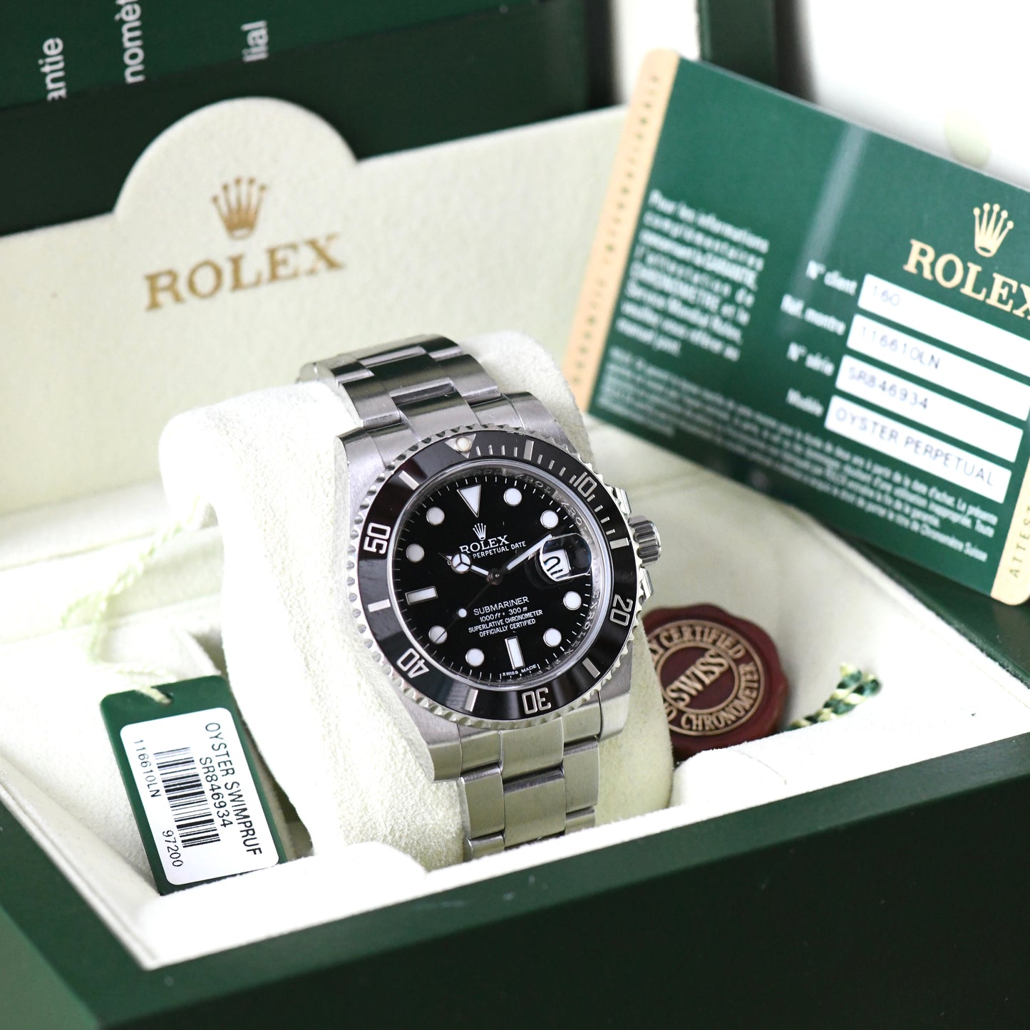 Rolex Submariner Date 116610LN Ceramic 2011 Full Set Boxed and Papers