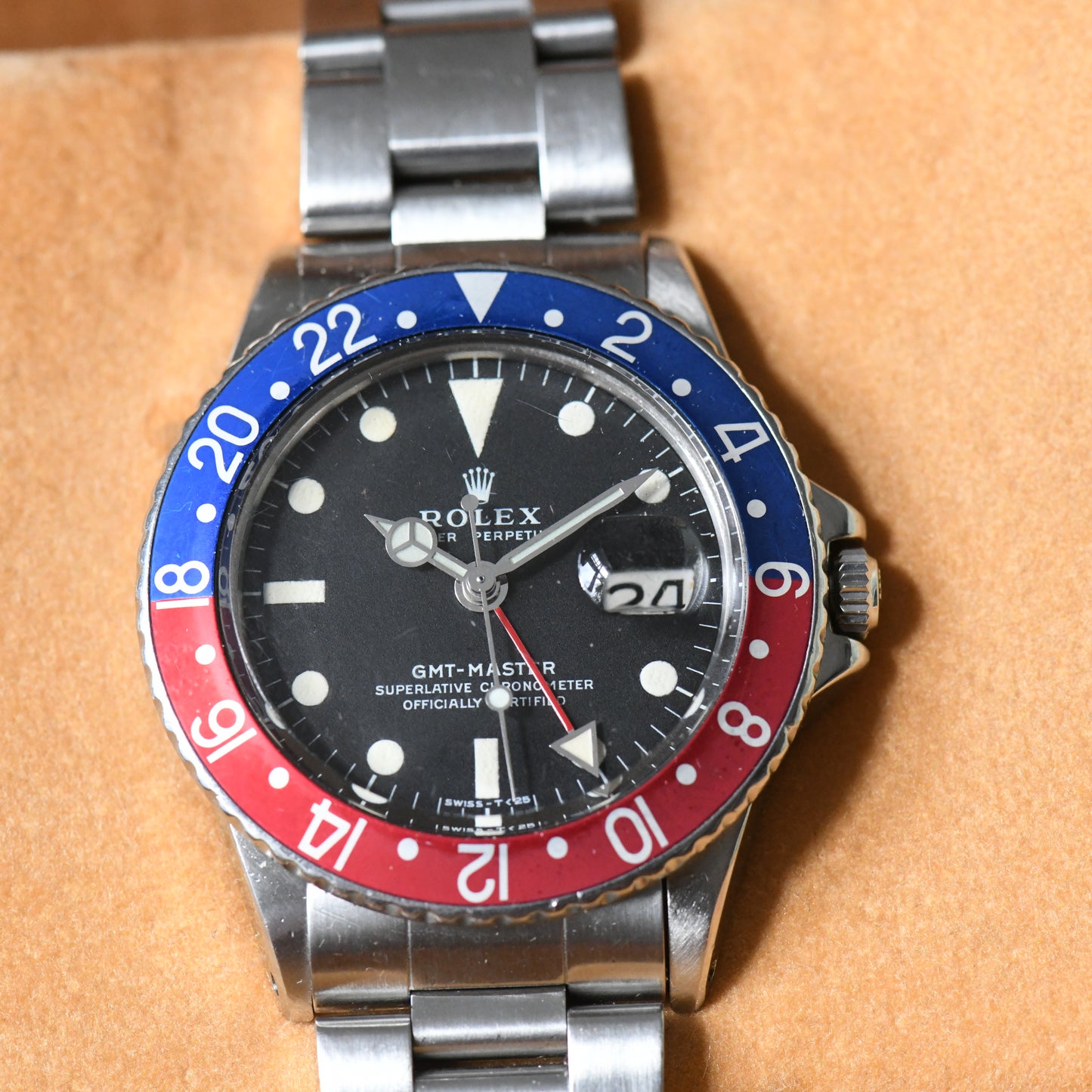 Rolex GMT Master 1675 1971 Mark 2 Matte Dial Vintage Watch Boxed