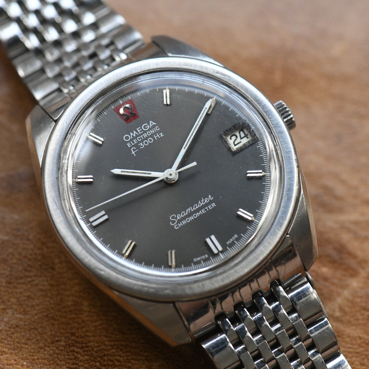 Omega Seamaster F300hz Electronic Chronometer Grey Dial Vintage Watch