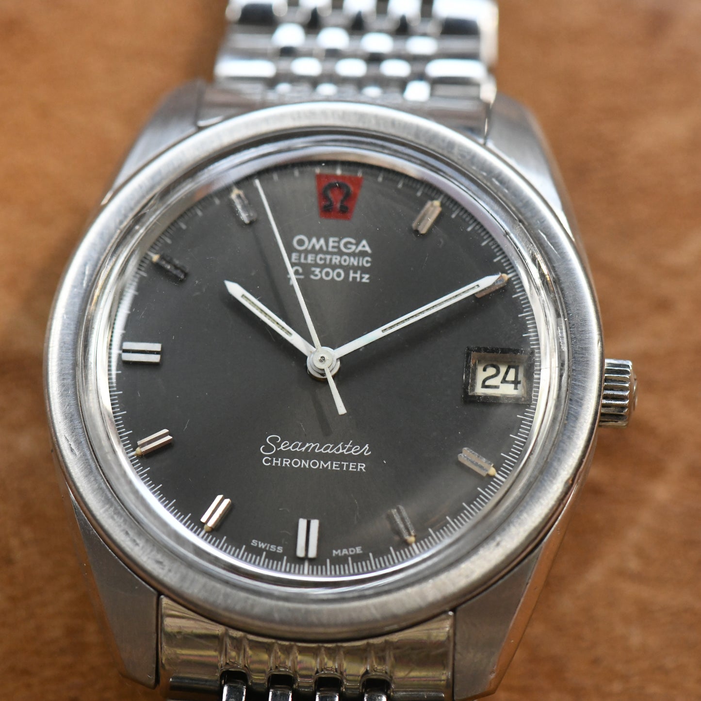 Omega Seamaster F300hz Electronic Chronometer Grey Dial Vintage Watch