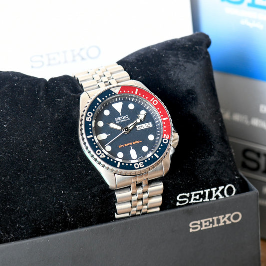 Seiko SKX009K2 Pepsi Bezel Divers Watch Blue &amp; Red Full Set Box &amp; Papers 2021