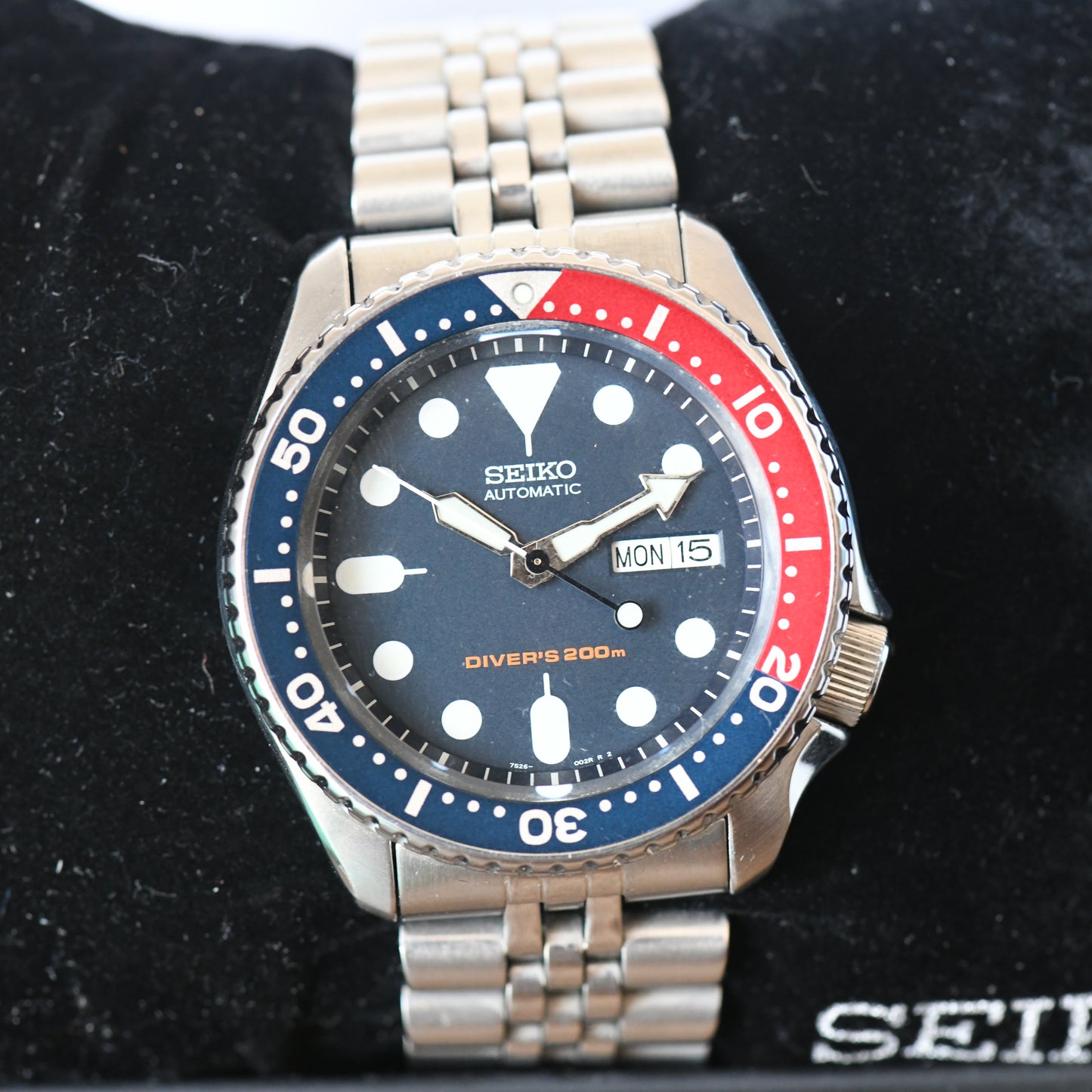 Seiko SKX009K2 Pepsi Bezel Divers Watch Blue &amp; Red Full Set Box &amp; Papers 2021