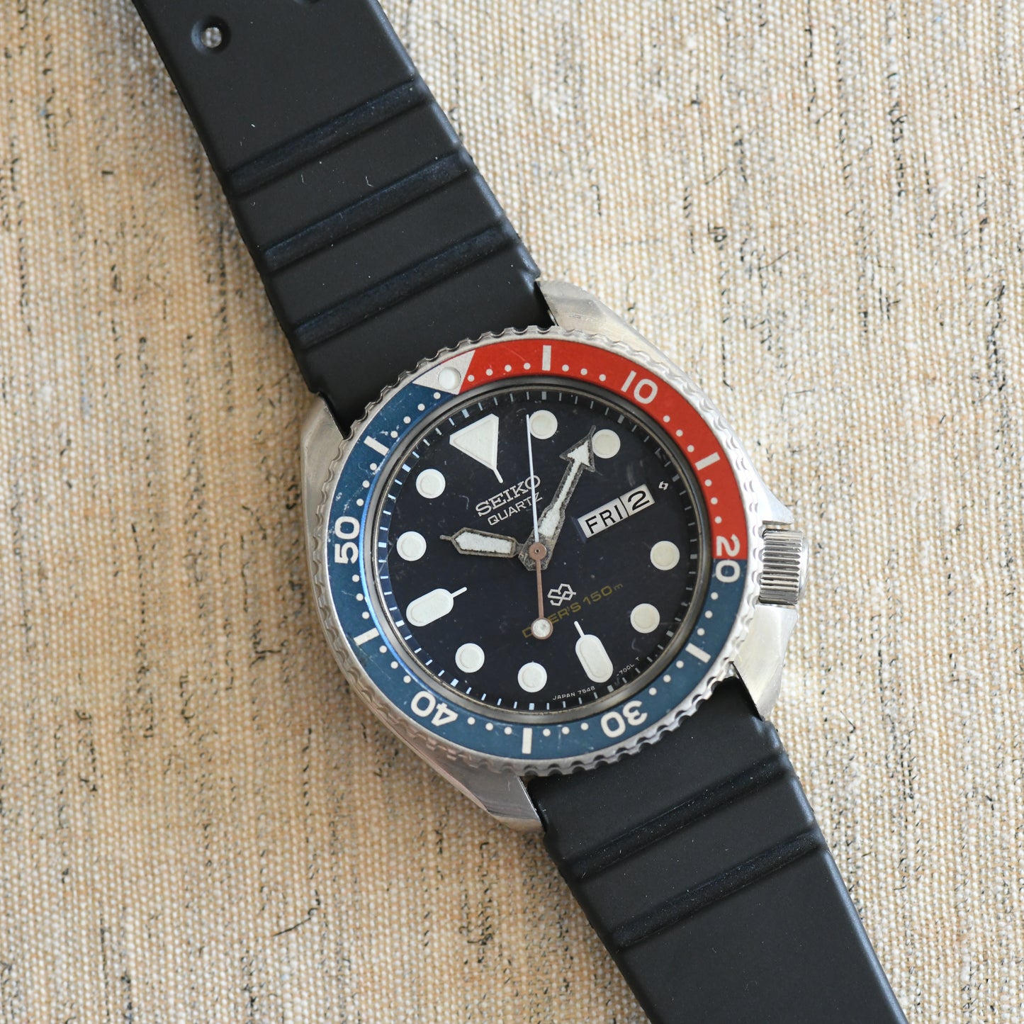 Seiko Quartz Diver's 150m 7548-700B 1980 Pepsi Bezel Vintage Watch