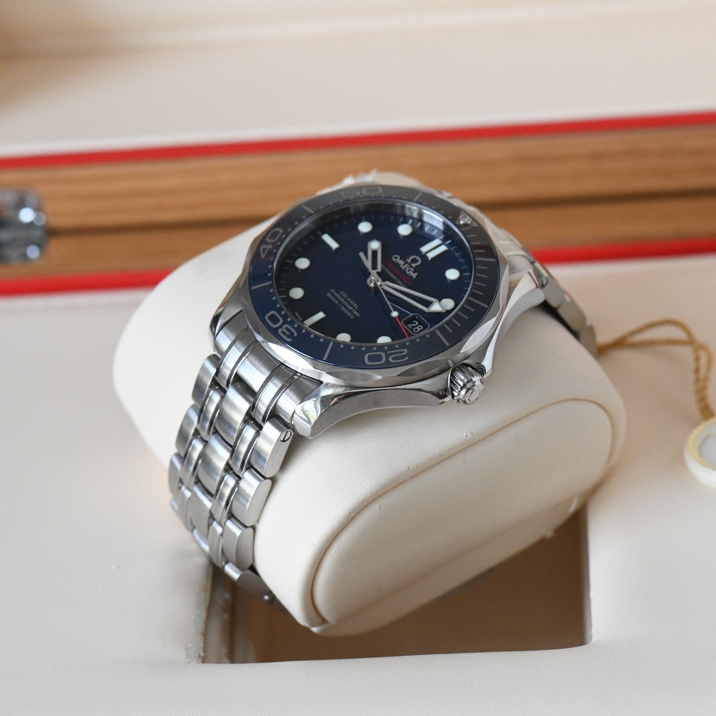 Omega Seamaster Pro 300m Blue Ceramic Bezel Co-Axial 41mm Automatic Watch B&P