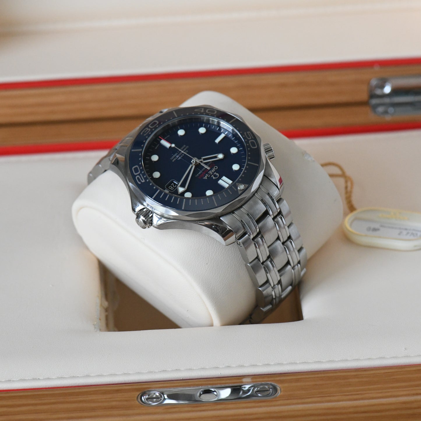 Omega Seamaster Pro 300m Blue Ceramic Bezel Co-Axial 41mm Automatic Watch B&P