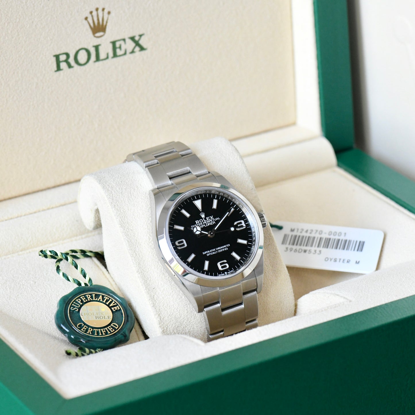 Rolex Explorer 124270 36mm Oyster Perpetual Men's Watch 2021 Boxed &amp; Papers
