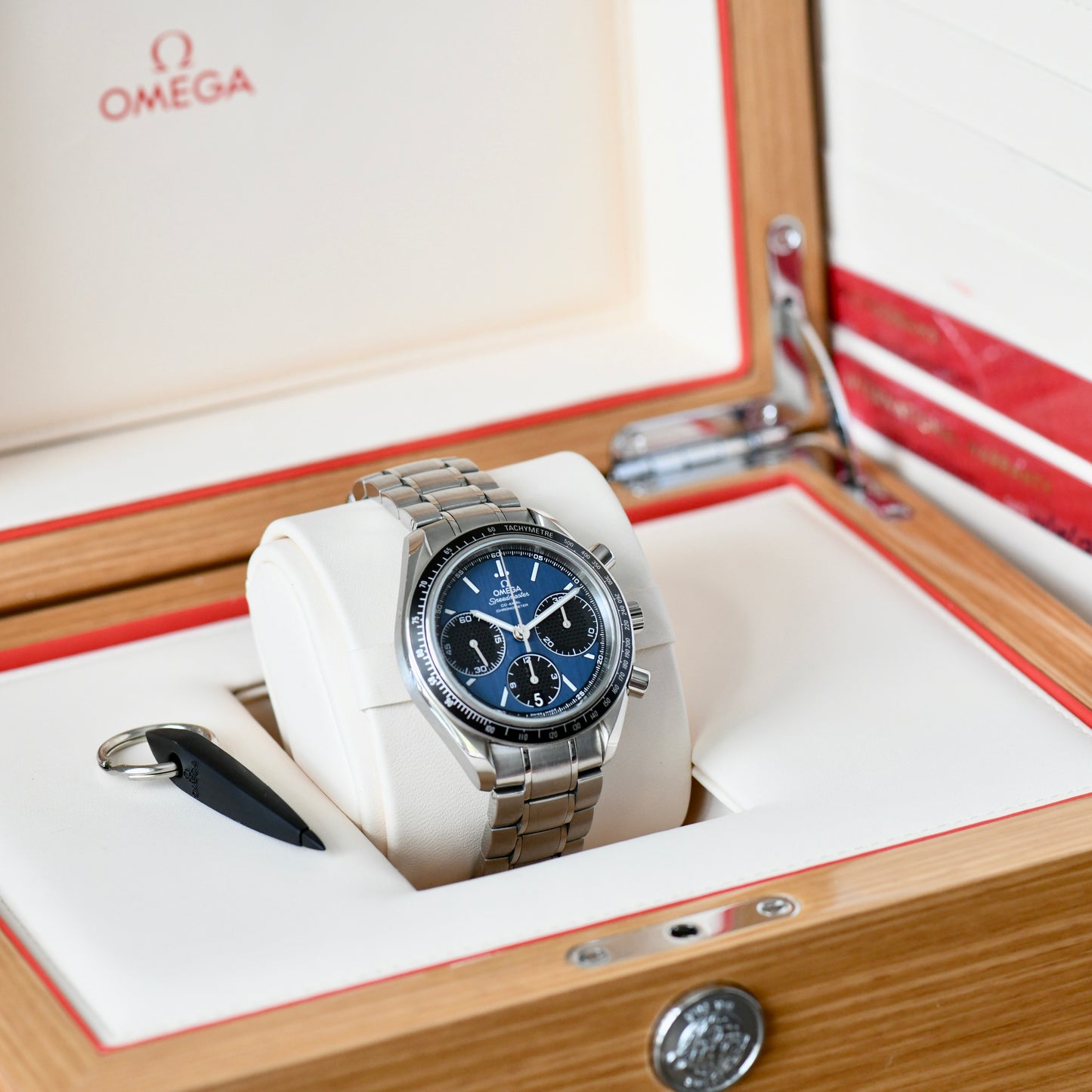 Omega Speedmaster Racing Blue Dial 2017 Co-Axial Chronograph - Box &amp; Papers