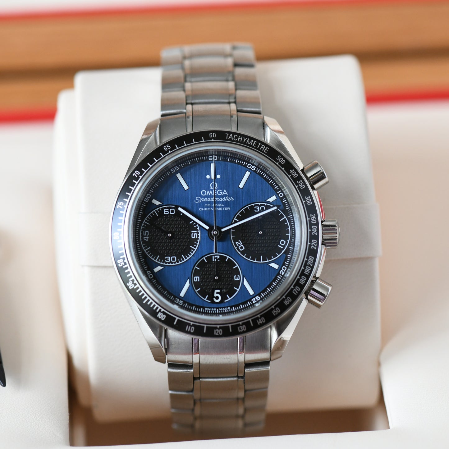 Omega Speedmaster Racing Blue Dial 2017 Co-Axial Chronograph - Box &amp; Papers