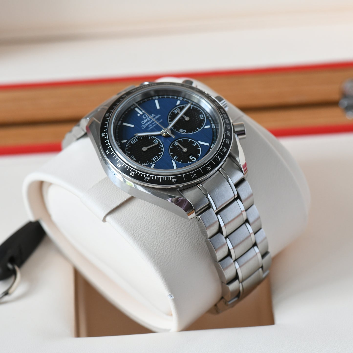 Omega Speedmaster Racing Blue Dial 2017 Co-Axial Chronograph - Box &amp; Papers
