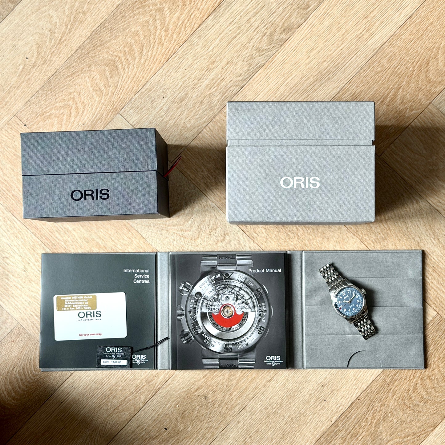 Oris Big Crown Pointer Date Blue Dial 40mm Automatic 2018 Full Set Box & Papers