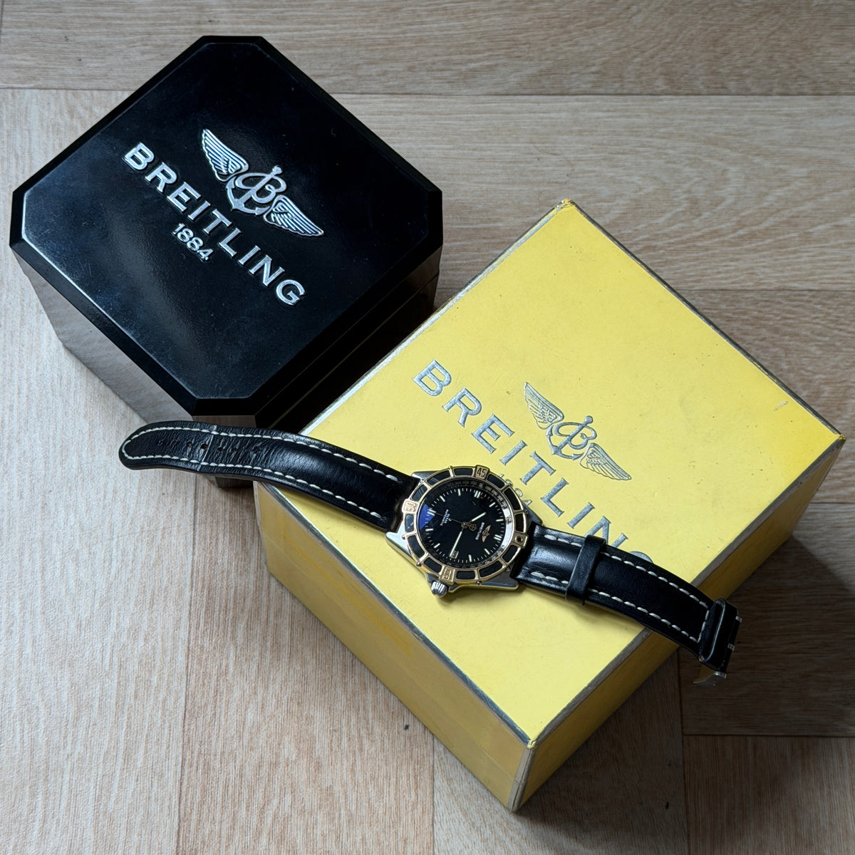 Breitling Cockpit J Class Automatic 80250 Steel & 18K Gold 40mm Black Dial Boxed