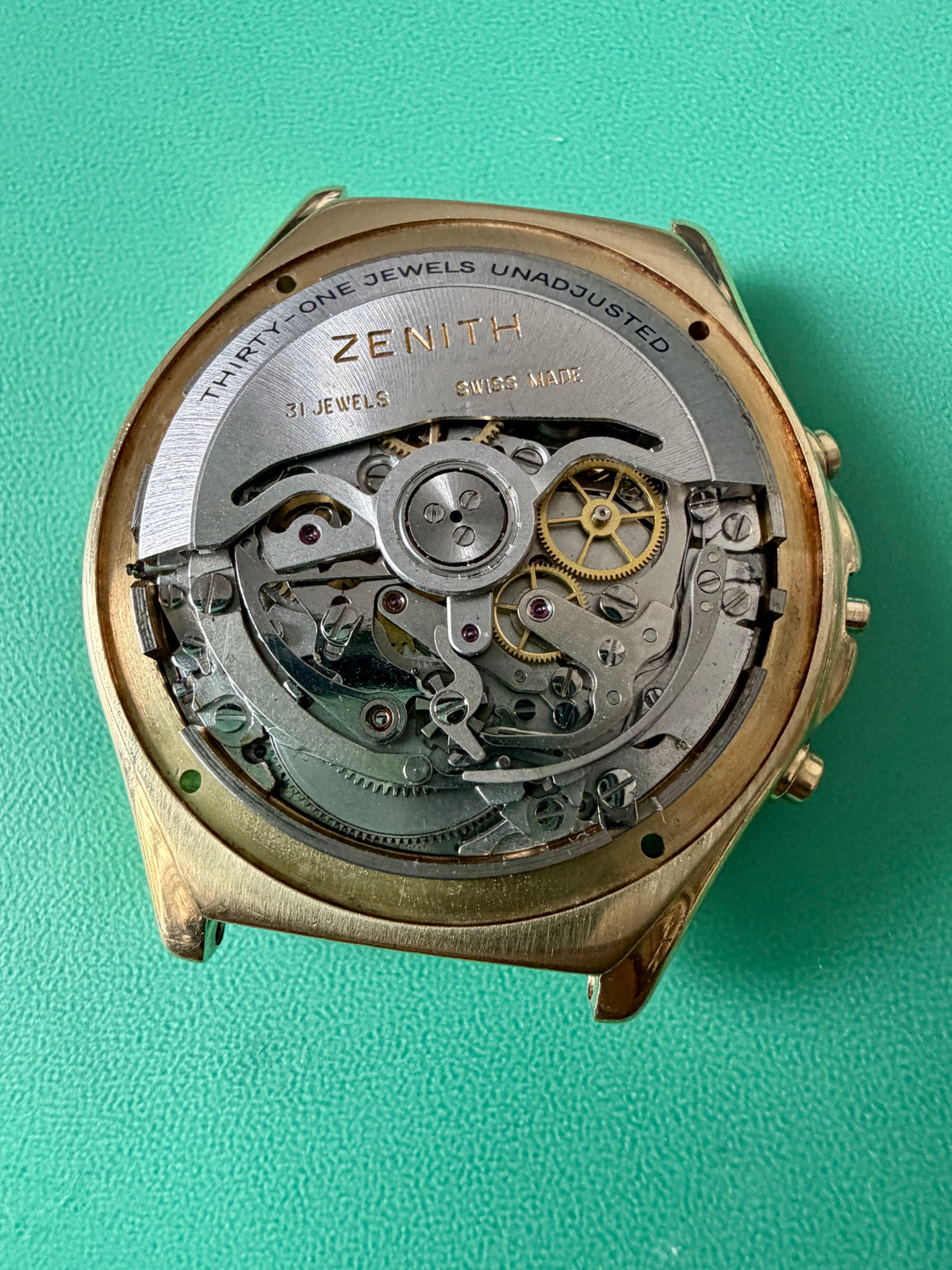 Zenith El Primero Moonphase Triple Date Calendar 18k Solid Gold Chronograph Watch - Boxed